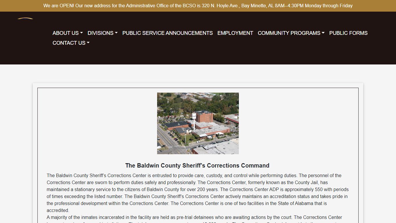 The Baldwin County Sheriff's Corrections Command - BCSO